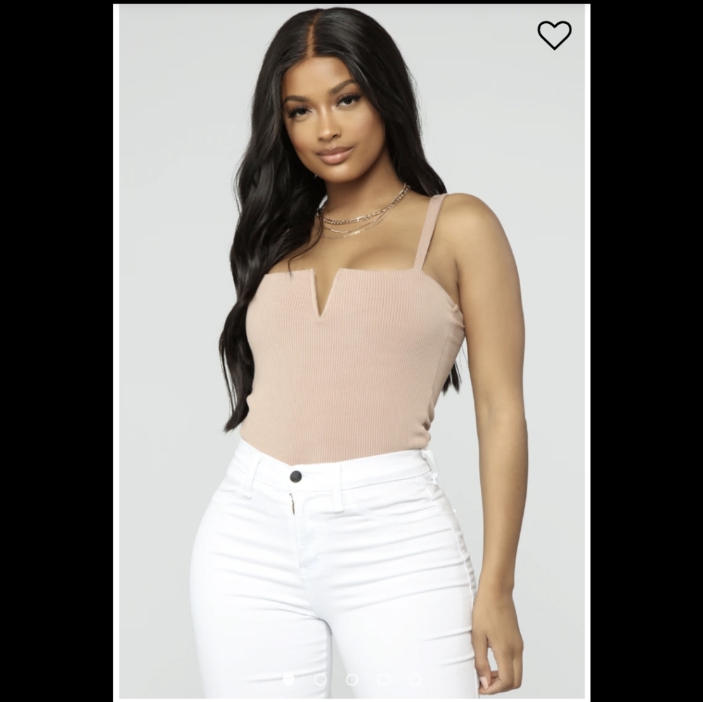 Fashion Nova Am I Wrong Ribbed Top Nude